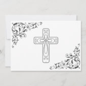 Elegante Calligrafy Cross and Dove Bestätigung Einladung (Rückseite)