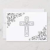 Elegante Calligrafy Cross and Dove Bestätigung Einladung (Rückseite)