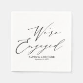 Elegante Calligrafy Engagement Party Serviette (Vorderseite)