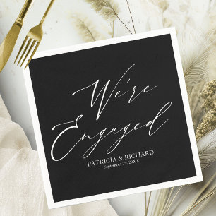 Elegante Calligrafy Engagement Party Serviette