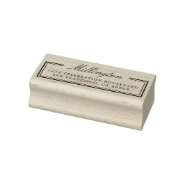Elegante Calligrafy Family Name Rücksendeadresse Gummistempel