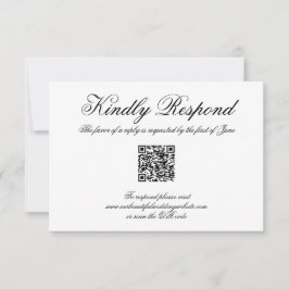Elegante Calligrafy Formal QR Code Hochzeit RSVP Karte