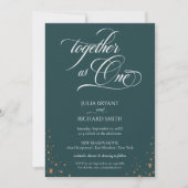 Elegante Calligrafy Gold Confetti Minimalistisch Einladung (Vorderseite)