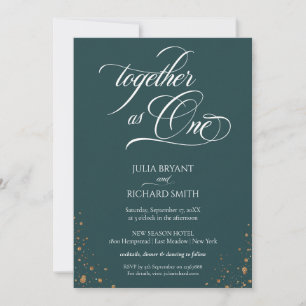 Elegante Calligrafy Gold Confetti Minimalistisch Einladung
