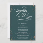 Elegante Calligrafy Gold Confetti Minimalistisch I Einladung (Vorderseite)