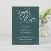 Elegante Calligrafy Gold Confetti Minimalistisch I Einladung (Stehend Vorderseite)