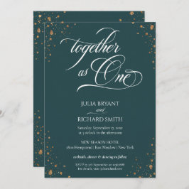 Elegante Calligrafy Gold Confetti Minimalistisch I Einladung