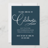 elegante Calligrafy Graduate Foto Einladung (Rückseite)