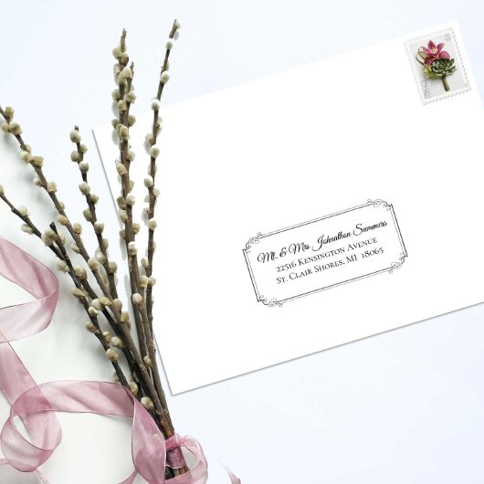 Elegante Calligrafy Guest List Mailing Labels