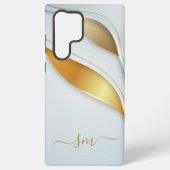 Elegante Calligrafy Initials Gold White Samsung Galaxy Hülle (Rückseite)