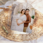 Elegante Calligrafy Initials White Arch Wedding Acryleinladungen