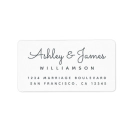 Elegante Calligrafy Names Off-Black Rücksendeadres Adressaufkleber