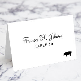 Elegante Calligrafy Pork Platzkarten Tischnummer