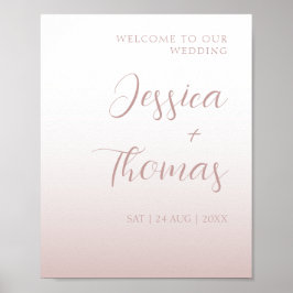 Elegante Calligrafy Rose Gold Gradient Wedding Poster