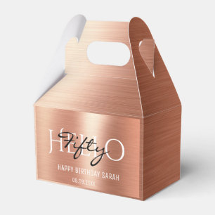 Elegante Calligrafy Rose Gold Hello 50 Birthday Geschenkschachtel