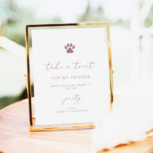 Elegante Calligrafy Rose Gold Pet Pawty Gefallen Poster