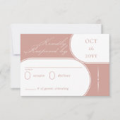 Elegante Calligrafy Rose Gold Wedding RSVP Karte (Vorderseite)
