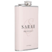 Elegante Calligrafy Rose Monogram Bridesmaid Gift Flachmann (Rechts)