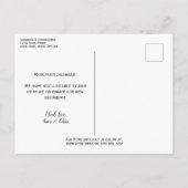 Elegante Calligrafy Sage Wedding Save the Date Ankündigungspostkarte (Rückseite)