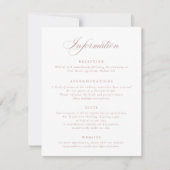Elegante Calligrafy Script Blush Wedding Insert Einladung (Vorderseite)