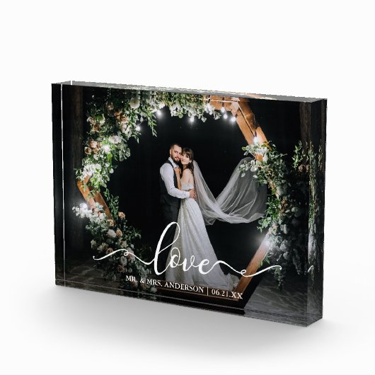 Elegante Calligrafy Script-Liebe Hochzeit Fotoblock (Rechts)