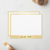 Elegante Calligrafy Script Name Gold Template Mitteilungskarte (Vorderseite/Rückseite Beispiel)