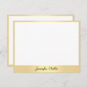 Elegante Calligrafy Script Name Gold Template Mitteilungskarte (Vorne/Hinten)