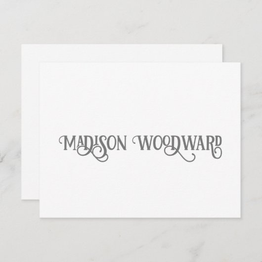 Elegante Calligrafy Script Note Card Mitteilungskarte (Vorne/Hinten)