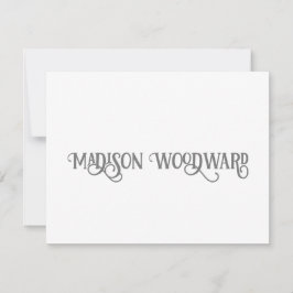 Elegante Calligrafy Script Note Card Mitteilungskarte