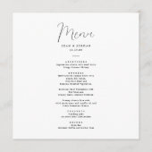 Elegante Calligrafy Square Wedding Menükarte (Vorderseite)