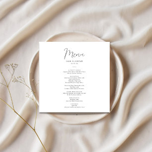 Elegante Calligrafy Square Wedding Menükarte