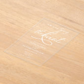 Elegante Calligrafy Wedding Acryleinladungen (Ablage )