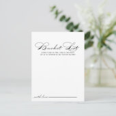 Elegante Calligrafy Wedding Bucket List Cards Postkarte (Stehend Vorderseite)