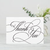 Elegante Calligrafy Wedding Danke Card (Stehend Vorderseite)