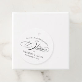 Elegante Calligrafy Wedding Geschenkanhänger