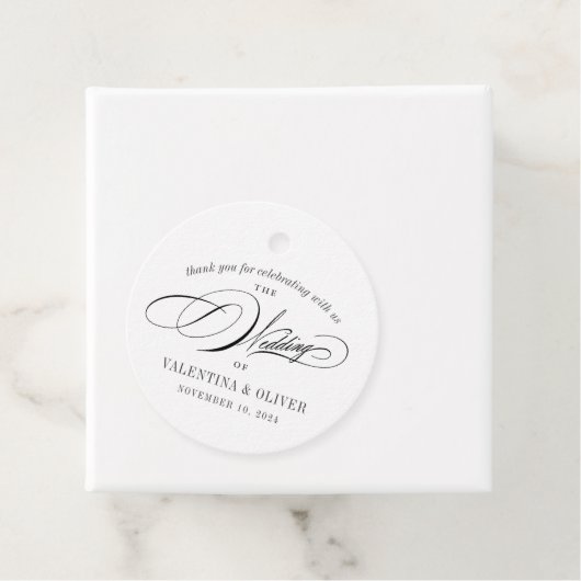 Elegante Calligrafy Wedding Geschenkanhänger (Beispiel)