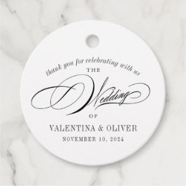 Elegante Calligrafy Wedding Geschenkanhänger