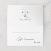 Elegante Calligrafy Wedding Platzkarte (Außenseite Aufgefaltet)