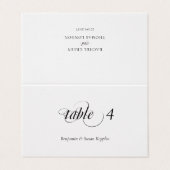 Elegante Calligrafy Wedding Platzkarten (Außenseite Aufgefaltet)