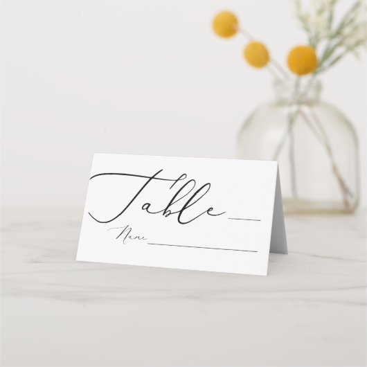 Elegante Calligrafy Wedding Platzkarten (Vorderseite)