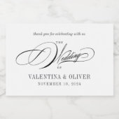Elegante Calligrafy Wedding Schaumweinetikett (Einzelnes Label)