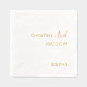 Elegante Calligrafy Wedding Servietten Mit Folie (Vorderseite)