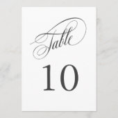 Elegante Calligrafy Wedding Tischnummern (Rückseite)
