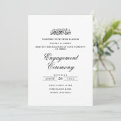 Elegante Calligrafy White Muslim Engagement Party Einladung (Stehend Vorderseite)