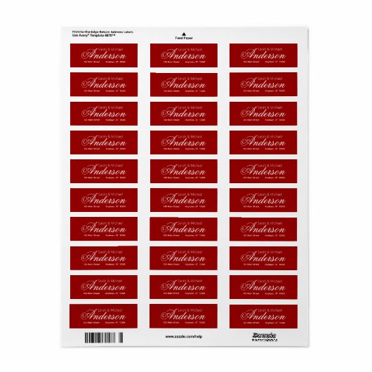 Elegante Calligraphic Script Red-Rücksendeadresse (Vorne)