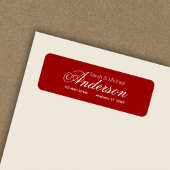 Elegante Calligraphic Script Red-Rücksendeadresse