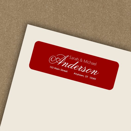 Elegante Calligraphic Script Red-Rücksendeadresse