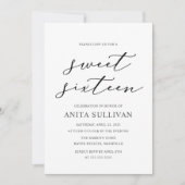 Elegante Calligraphie 16 . Geburtstag 16 Geburtsta Einladung (Vorderseite)