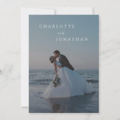 Elegante Calligraphie 2 Foto Hochzeit Save The Date (Rückseite)