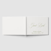 Elegante Calligraphie Beige & Sage Green Wedding Gästebuch (Voll)